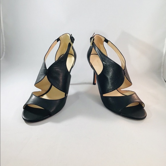 Nine West Shoes - NEW Nine West Black Leather Open Toe High Heel